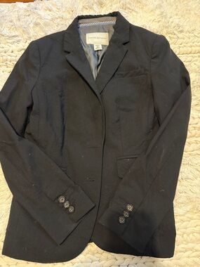 Banana Republic Black Classic Tailored Blazer Wool Petite